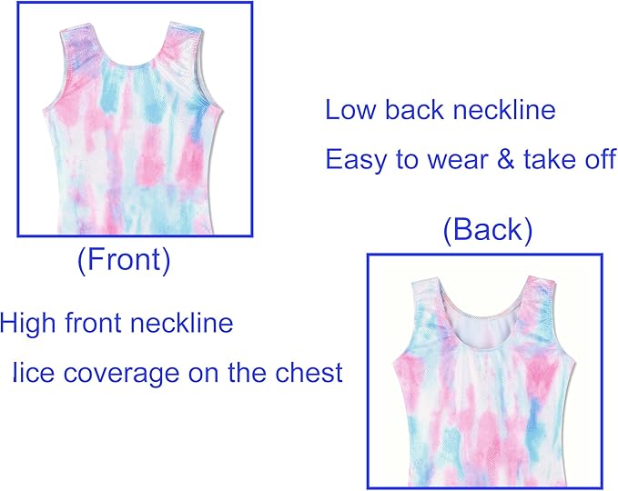 Domusgo Gymnastics Leotards for Girls Sparkly One-Piece Pro Kids Unitard Biketards with Shorts