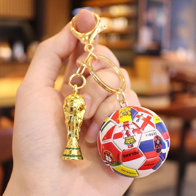 Soccer Keychain 2026 World Cup Design Soccer Ball Keychain with National Flags