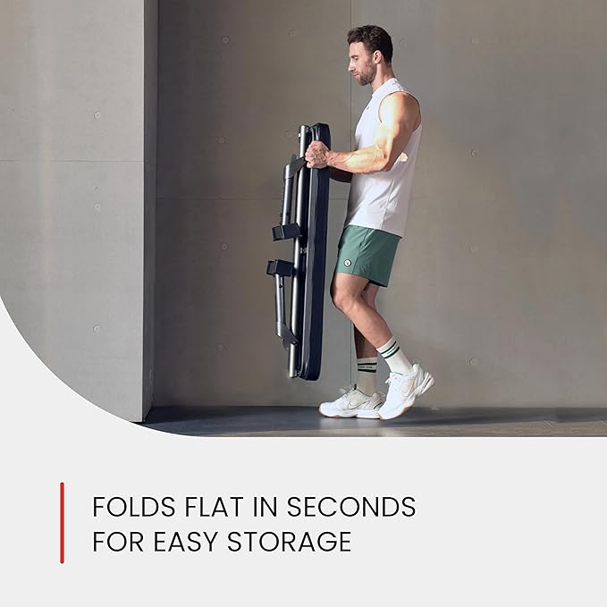 Finer Form Gym Quality Foldable Flat Bench for Multi-Purpose Weight Training and Ab Exercises - Free PDF Workout Chart Included