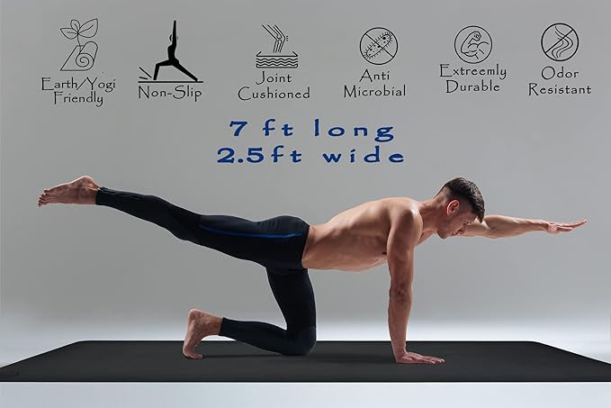 Tatago Extra Thick Yoga Mat Wide & XL-Our 10mm Extra Large Yoga Mat Thick Extra Wide And Long For Total Joint Cushioning. A Large Exercise Mat Thick And Perfect For Home Workout Pilates Or Studio.