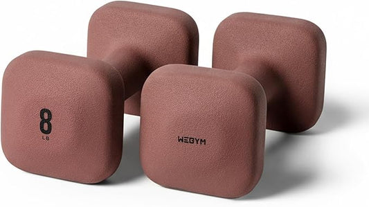 WeGym SafeGrip Square Dumbbells with Anti Slip Handles, Aesthetic Free Weights for Home Workouts, Stable Design Prevents Rolling during Floor Exercises