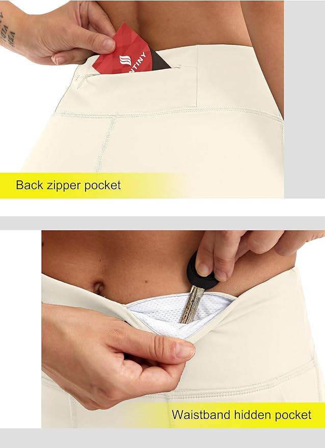 SANTINY Women's 6'' Athletic Long Shorts with 4 Pockets High Waisted Bermuda Shorts for Women Walking Running Casual