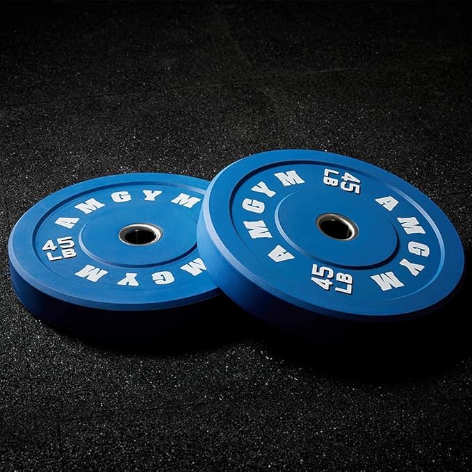 2 Inch Bumper Plates，10-500lbs，Barbell Rubber Olympic Weight Plates Set for Home Gym, Strength Training & Weight Lifting, Multiple Options Colors