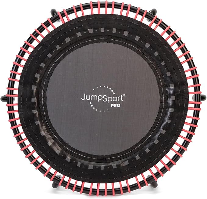 JumpSport 350 PRO Fitness Trampoline, Cardio Workout, No-Tip Arched Legs Home Gym Equipment, Adjustable Bungees & 60 Day Trial Video