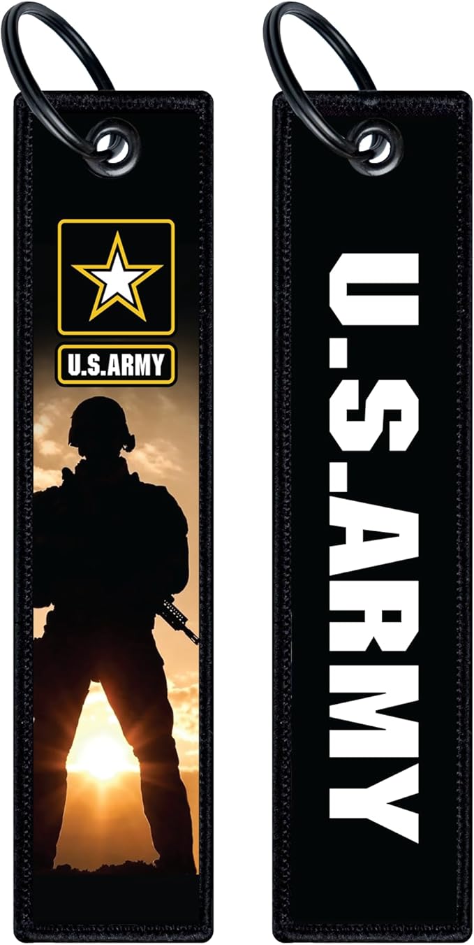 Patriotic Jet Tag Key Tag for attachment to keys, bags, Luggage and more. Made of Nylon Set of 2