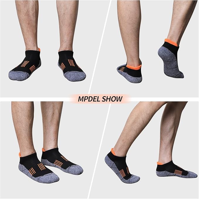 JOYNÉE Mens Ankle Athletic Low Cut Socks Running Sports Cushioned Sock for Men 6 Pack