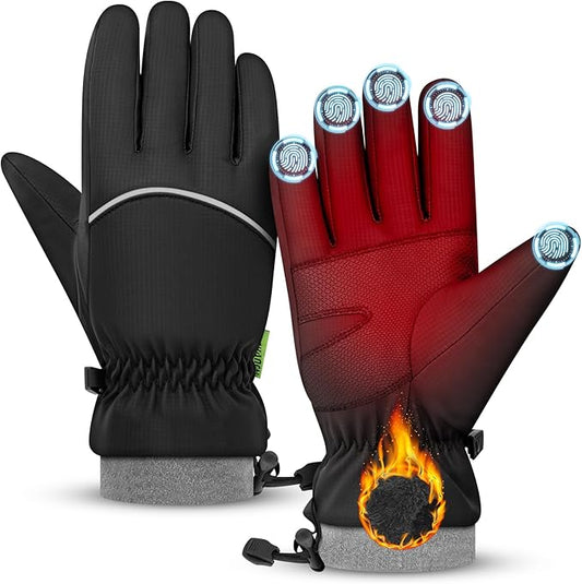 Waterproof Winter Gloves, Thermal Touchscreen Cold Weather Ski Snow Warm Windproof Gloves for Cycling Running Hiking Driving Camping Men Women