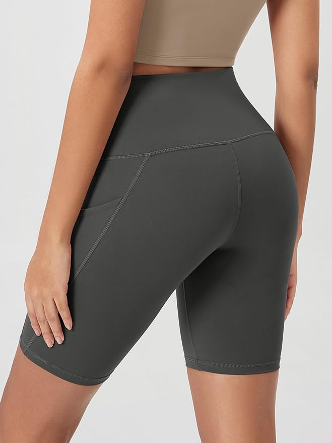 ODODOS Women's Tummy Control Biker Shorts 2.0 with Pockets High Waist Athletic Workout Yoga Shorts-3.5''/ 5"/ 8" / 10" Inseam