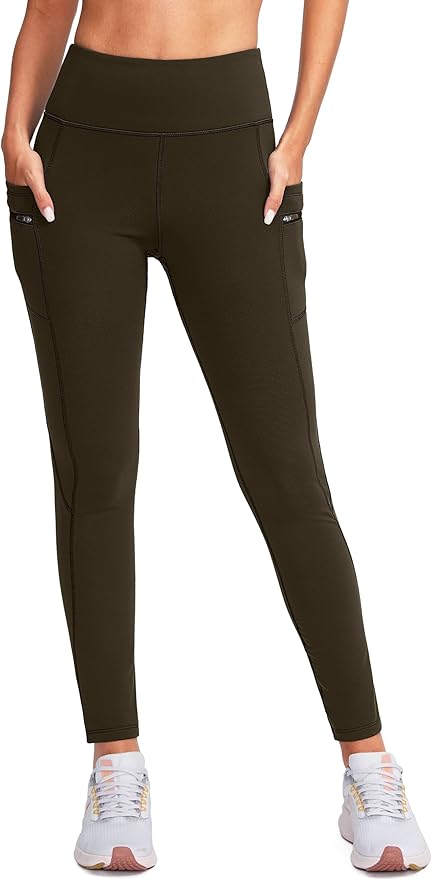 G Gradual Women's Fleece Lined Winter Leggings with Pockets Water Resistant High Waisted Thermal Warm Pants Running Hiking