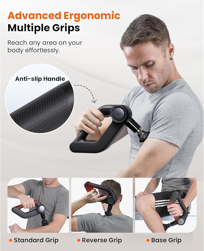 BOB AND BRAD D5 Pro Plus Massage Gun with Heat, FSA-HSA Eligible, 13mm Amplitude Deep Tissue Percussion Massage Gun with Max Power for Muscle Therapy, Professional Muscle Massager, Christmas Gifts