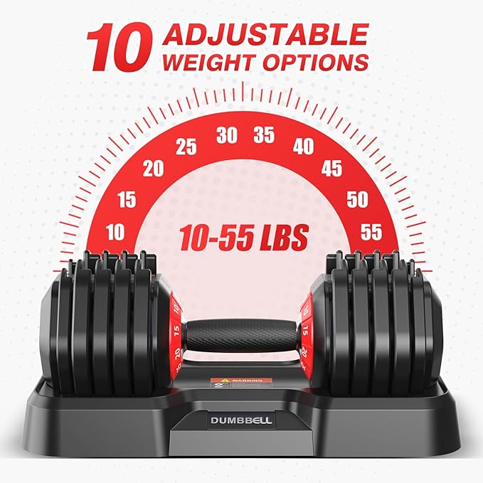 Adjustable Dumbbells Set of 2, Durable Weights Dumbbells Set, 10 in 1/15 in1 Weights Set with Anti-Slip Grip, Fast Adjust Gym Equipment Space Saving for Home Strength Training