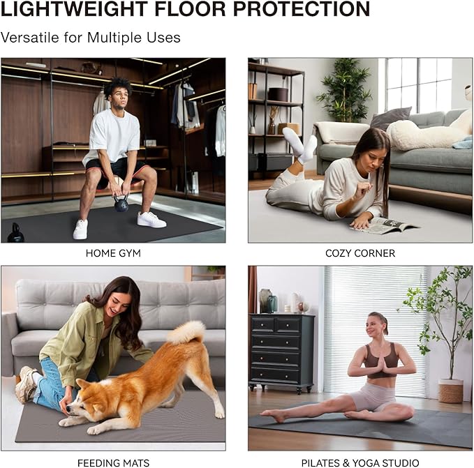 AIRHOP 12x12In Thick 18 Tiles Gym Floor Mat, High-Density EVA Foam Puzzle Gym Mat, Interlocking Foam Floor Tiles for Home Gym Exercise Equipment, Play Workout Garage Kitchen Flooring