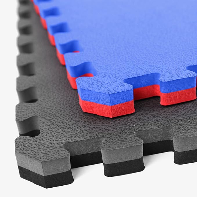 FlooringInc's 1" Thick Foam Tiles, 3'x3' or 2'x2' Reversable Interlocking Tiles, Ideal Yoga Mat, Gymnastics Mat, Workout Mat for MMA and Jiu Jitsu Training
