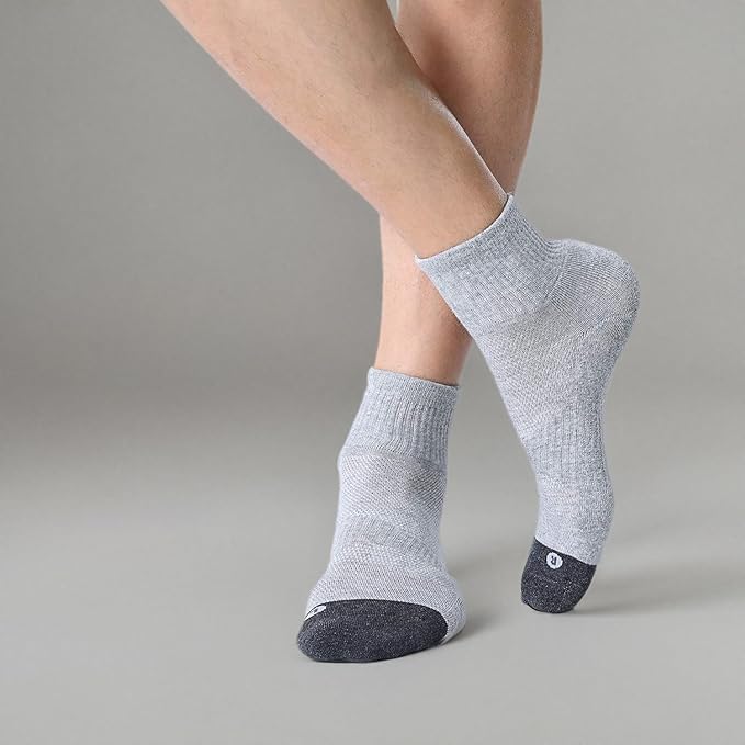 FITRELL 6 Pack Men's Athletic Ankle Socks Cushioned Sports Running Socks 7-9/9-12/12-15