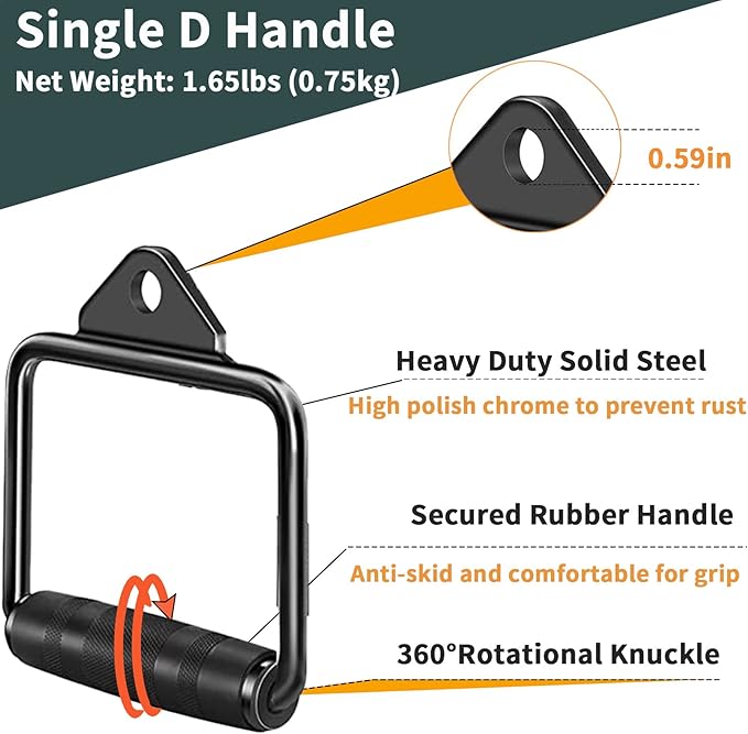 Solid Cable Machine Attachment, Cable Attachments for Gym, Gym Cable Attachments, Cable Machine Attachments Set