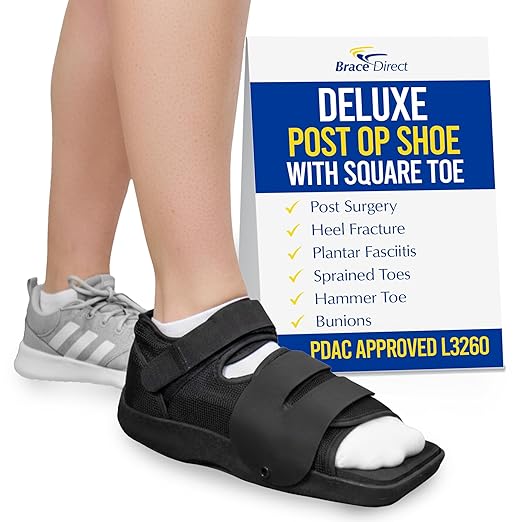 Deluxe Post Op Shoe - Adjustable Medical Support for Broken Toes, Foot Injuries, Fractures, Bunions and Surgical Recovery L3260 - Size XL (Men’s US 12.5-14 / Women’s US 13.5-15)