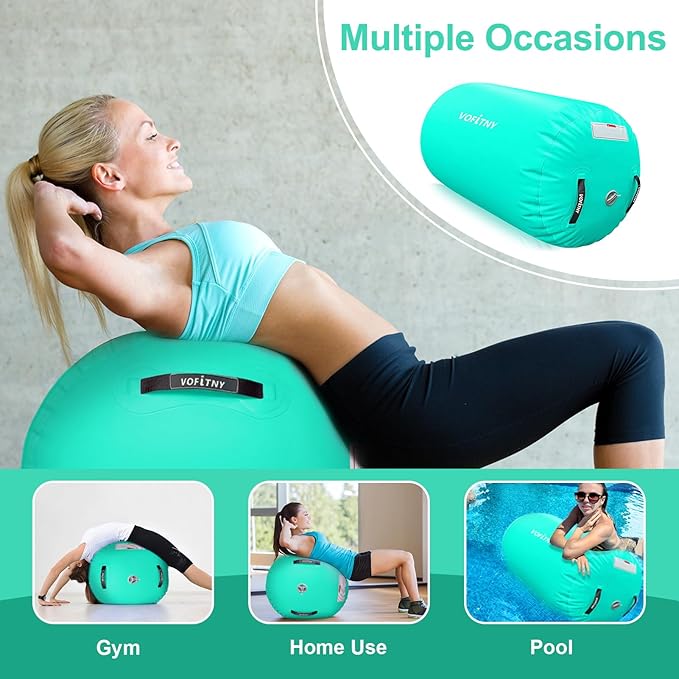 VOFiTNY Gymnastics Tumbling Equipment Air Barrel Inflatable Octagon Tumbler Roller Back-bend Trainer Cheerleading Without Pump