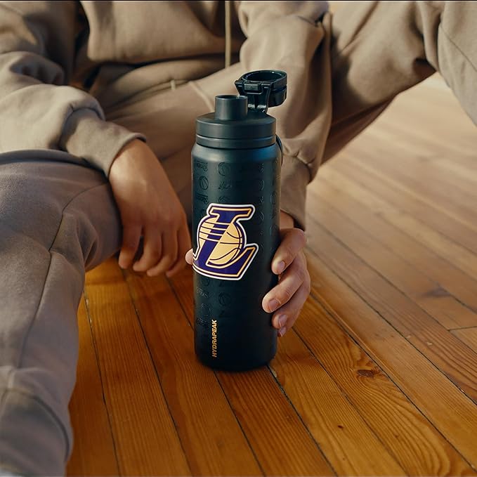 Hydrapeak x NBA Officially Licensed Milwaukee Bucks 26 oz Active Water Bottle with Chug Lid and Handle Reusable Stainless Steel Double Wall Insulated Sports Gift