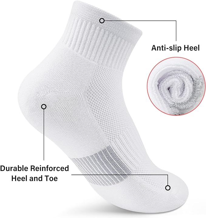 Gonii Ankle Socks Womens Athletic Thick Cushioned Running Hiking Low Cut 5-Pairs