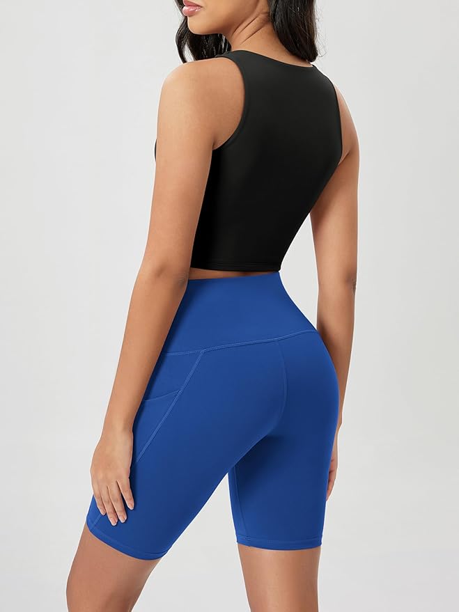 ODODOS Women's Tummy Control Biker Shorts 2.0 with Pockets High Waist Athletic Workout Yoga Shorts-3.5''/ 5"/ 8" / 10" Inseam