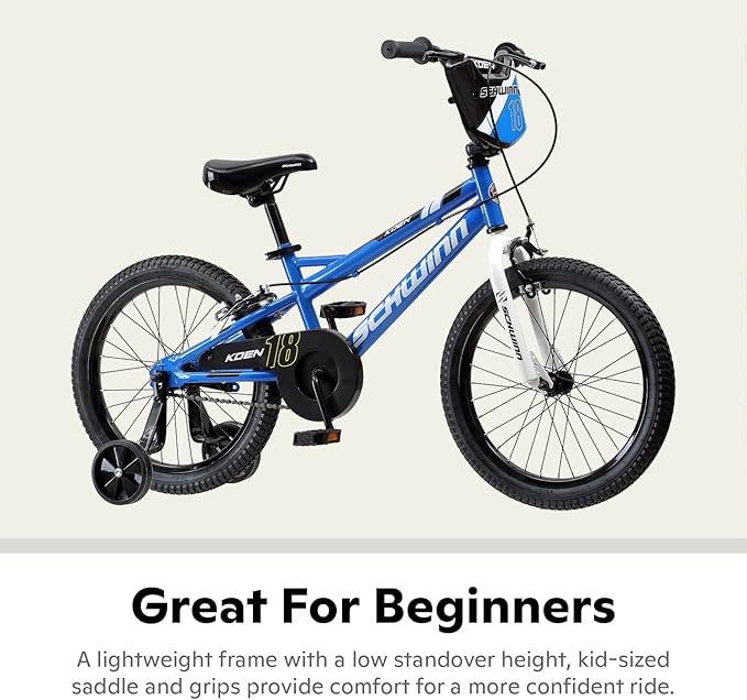 Schwinn Elm and Koen Bike or Balance Bike, 12-18 Inch Bike for Kids Ages 2-13, Black, Blue, Red, Teal, Pink or Purple, SmartStart Ergonomic Design, Adjustable Seat Grows with Child, Training Bicycle