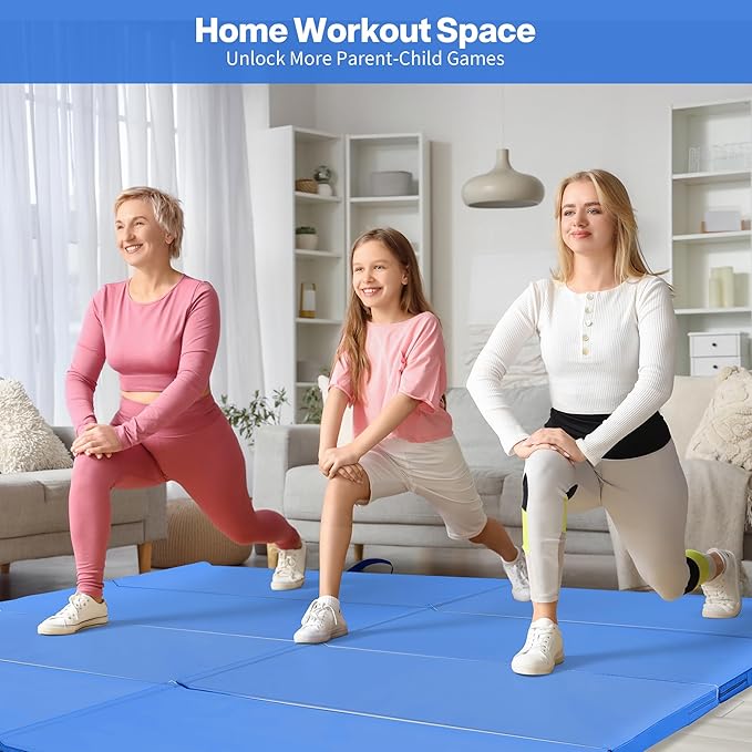 Outdoor Basic 6'x3'x2" Gymnastics Tumbling Mats Folding Panel Thick Gym Exercise Mat for Home