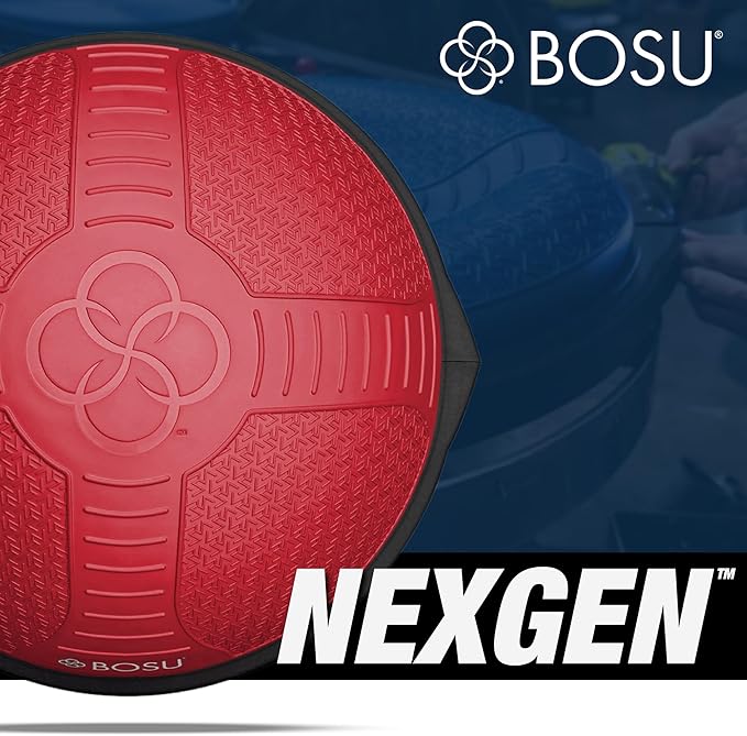 Bosu Half Ball Home Balance Exercise Trainer for Strength and Flexibility Workouts with Built to Last Burst Resistant Material and Hand Pump