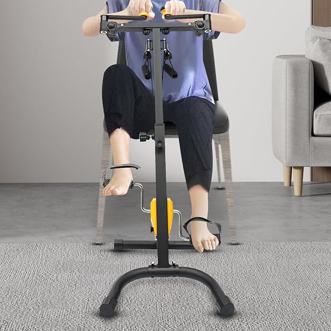 Adjustable Pedal Exerciser Bike for Seniors, Foldable Bicycle Exercise Machine for Hand Arm Leg And Knee Fitness, Portable Elderly Pedal Exerciser for Total Body Workout for Home Gym