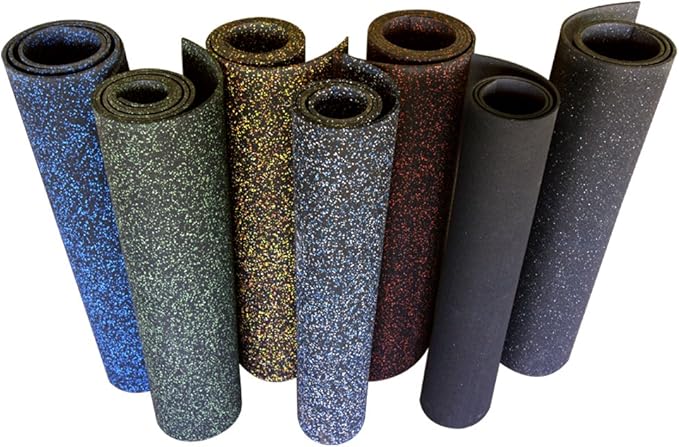 Rubber-Cal Elephant Bark Flooring, Blue Dot, 3/8-Inch x 4 x 10-Feet