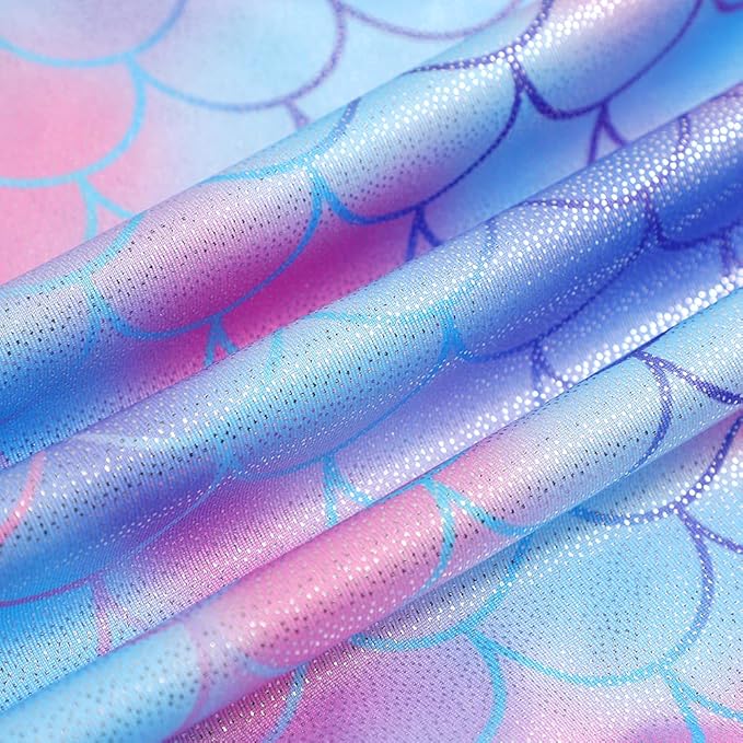 Leotards for Girls Gymnastics Toddler Dance Biketards Mermaid Unicorn Athletic Dance Wear Shiny Rainbow Blue Hotpink