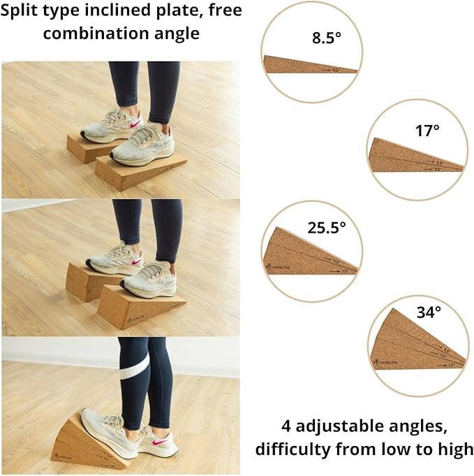 StrongTek Squat Wedge Slant Board with Adjustable Angles for Stretching, Foot Pain Relief, Squats, & Rehabilitation – Durable, Lightweight, Perfect for Physical Therapy & Flexibility