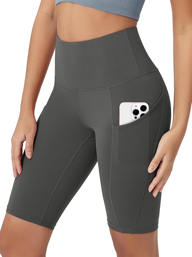 ODODOS Women's Tummy Control Biker Shorts 2.0 with Pockets High Waist Athletic Workout Yoga Shorts-3.5''/ 5"/ 8" / 10" Inseam
