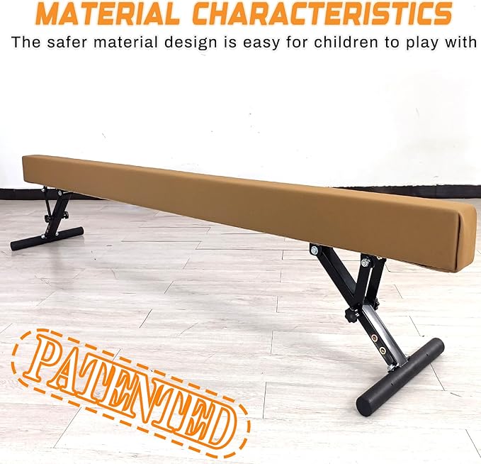Adjustable Balance Beam for Kids, 8FT Gymnastics Beam with Anti-Slip Legs, High and Low Floor Beam for All Gymnastics Levels, Professional Gymnastic Equipment for Home, Gym Center