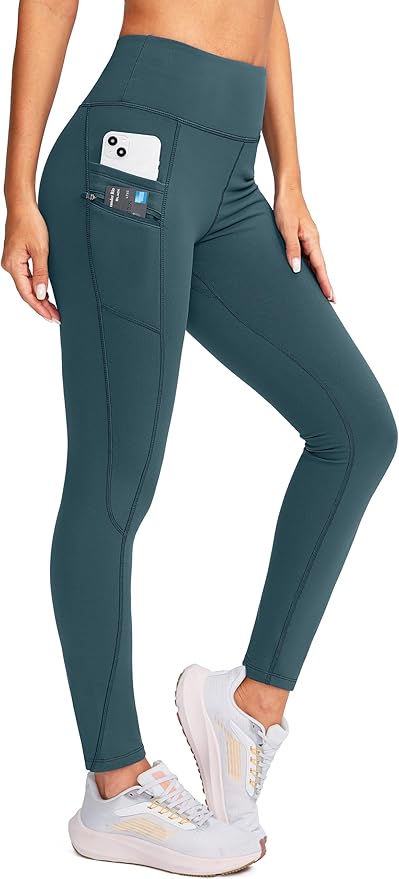 G Gradual Women's Fleece Lined Winter Leggings with Pockets Water Resistant High Waisted Thermal Warm Pants Running Hiking