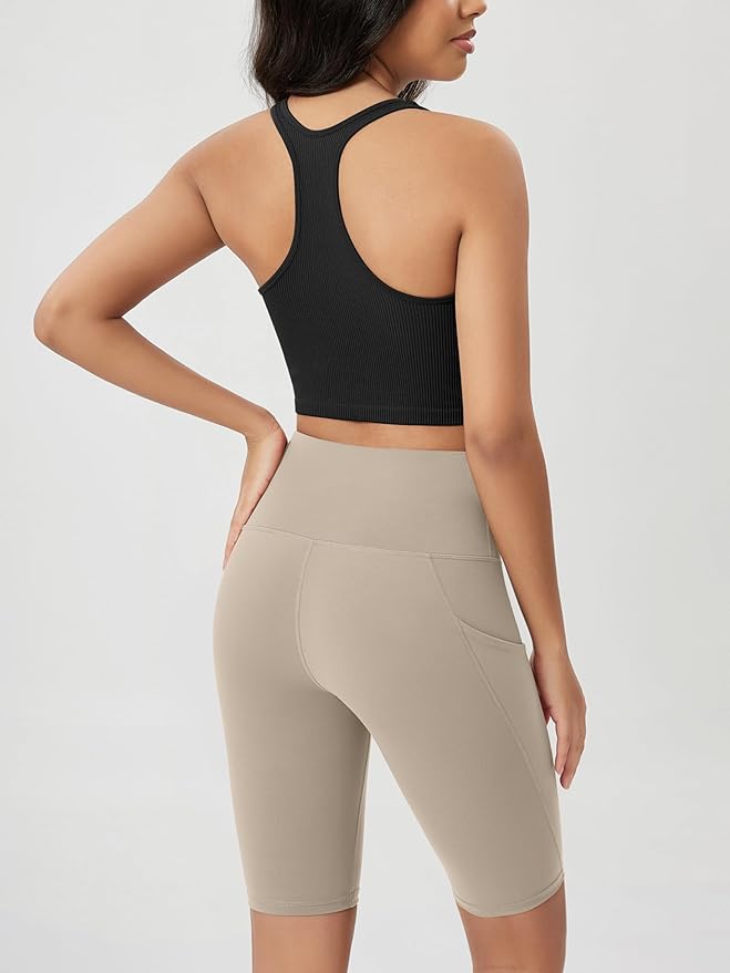 ODODOS Women's Tummy Control Biker Shorts 2.0 with Pockets High Waist Athletic Workout Yoga Shorts-3.5''/ 5"/ 8" / 10" Inseam