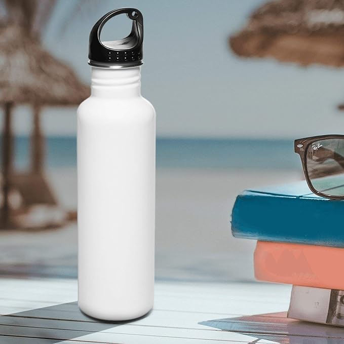DISCOUNT PROMOS Stainless Steel Water Bottles 26 oz. Set of 10, Bulk Pack - Reusable, Leak Proof, Perfect for Gym, Hiking, Camping, Outdoor Sports - White