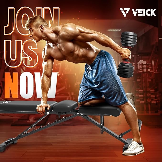 VEICK 25 lbs Adjustable Dumbbell with Anti-Slip Turning Handle, Fast Adjust Weight for Men Women, Exercise Equipment with Tray for Home Gym Full Body Workout Fitness