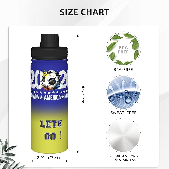 2026 new World Cup sports water bottle - 18oz Water Bottle Designed for Everyday - Sports Games, Bike Rides, Work (Style 3)
