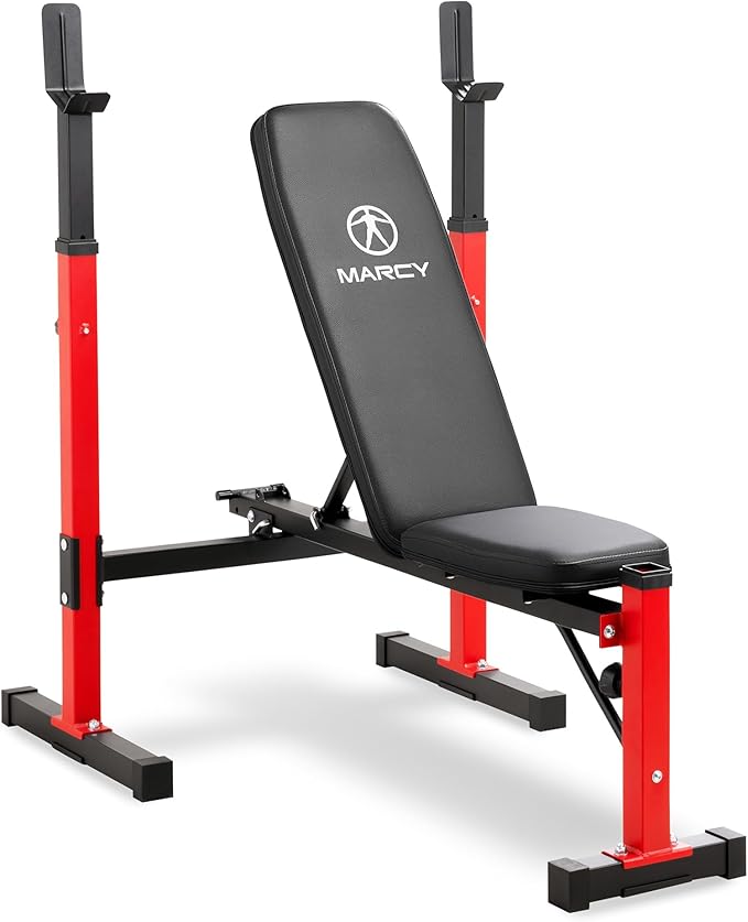 Marcy Standard & Olympic Adjustable Weight Benches and Accessories - Build You Own Home Gym with Optional Attachments Available: Lat Tower, Leg Developer, and Arm Curl for Full Body Exercise and Strength Training