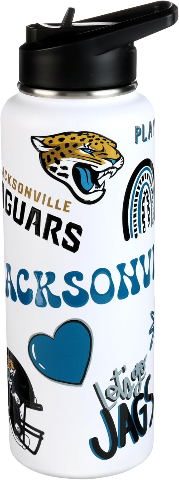 The Memory Company Officially Licensed NFL 34oz Water Bottle - Premium Stainless Steel Double-Wall Insulated, Leakproof Design