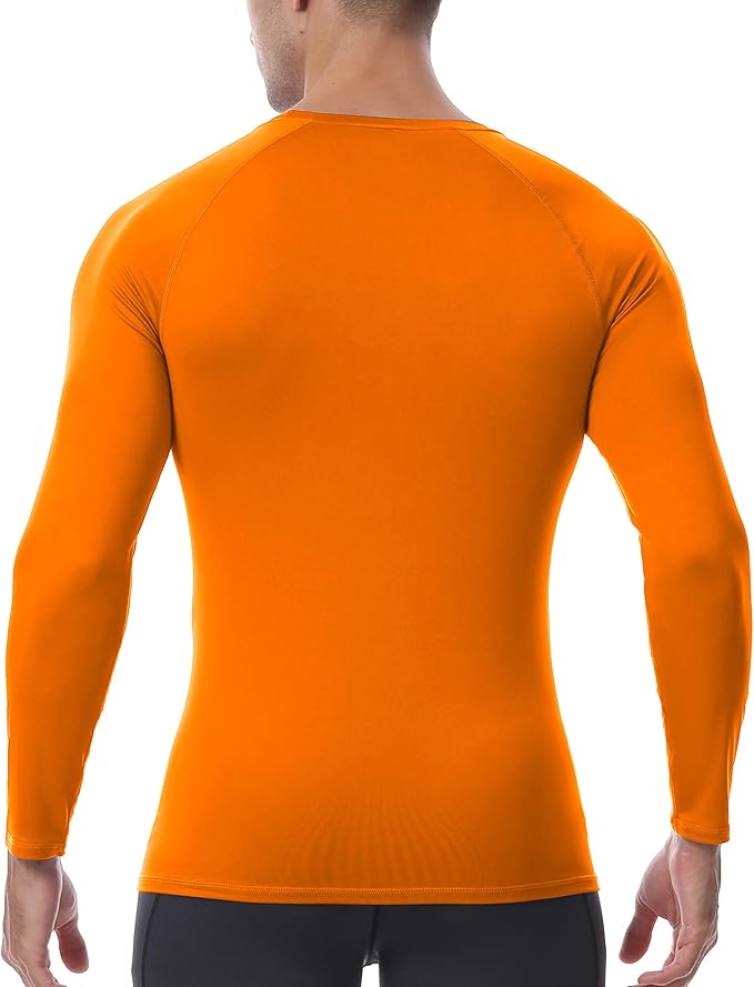 Men's Long Sleeve Compression Shirt, Quick Dry Athletic Base Layer Top, Skins Fit Football Running Workout Undershirt