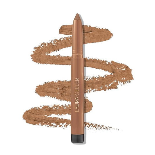 LAURA GELLER NEW YORK Kajal Longwear Kohl Eyeliner Pencil - Khaki Kohl - Caffeine and Vitamin E - Smooth & Blendable Liner - Built-In Sharpener
