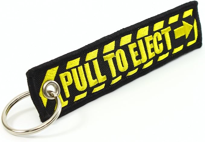 Rotary13B1 PULL TO EJECT Key Chain - Black/Yellow