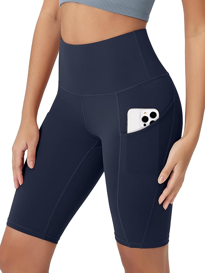 ODODOS Women's Tummy Control Biker Shorts 2.0 with Pockets High Waist Athletic Workout Yoga Shorts-3.5''/ 5"/ 8" / 10" Inseam
