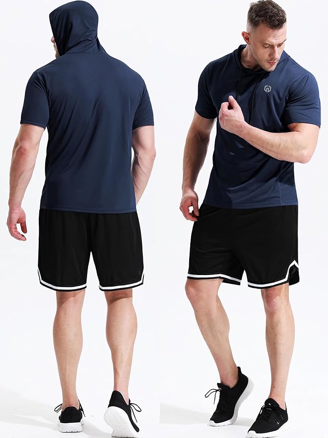 NELEUS Dry Fit Workout Athletic Muscle Tank Top Running Shirts with Hoods