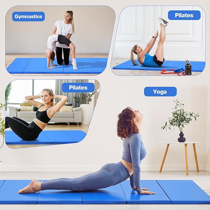 Outdoor Basic 6'x3'x2" Gymnastics Tumbling Mats Folding Panel Thick Gym Exercise Mat for Home