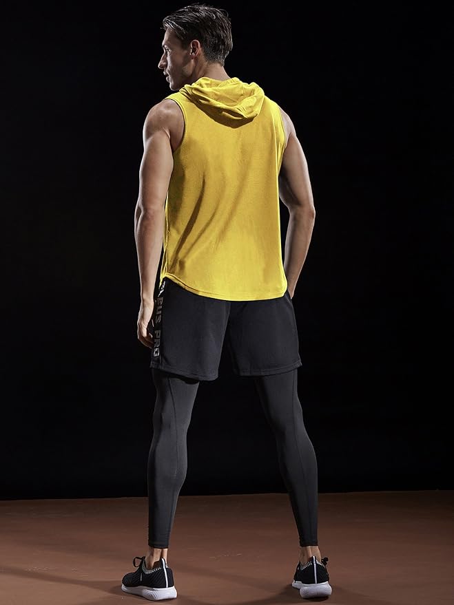 NELEUS Dry Fit Workout Athletic Muscle Tank Top Running Shirts with Hoods