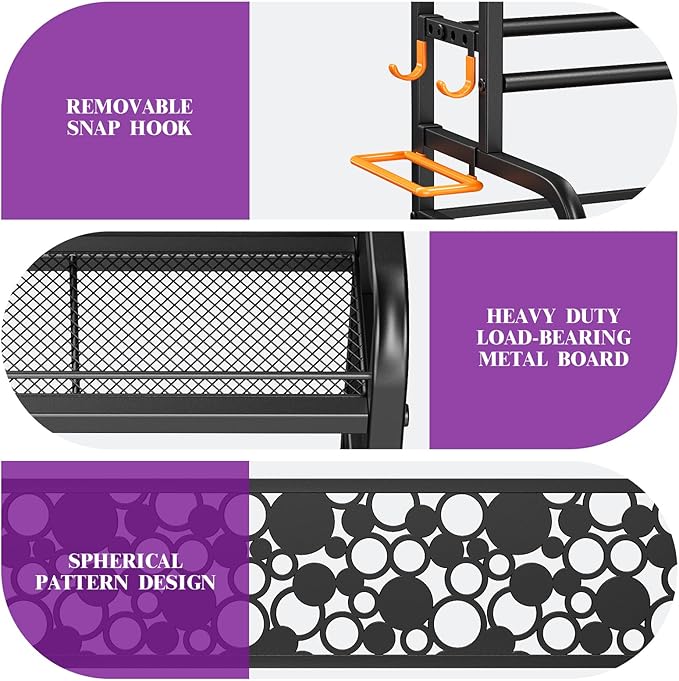 400LBS Dumbbell Rack, VOPEAK Adjustable Weight Rack for Home Gym, Home Gym Storage Rack for Yoga Mat Kettlebells and Strength Training Equipment, Weight Storage Rack for Dumbbells with Wheels