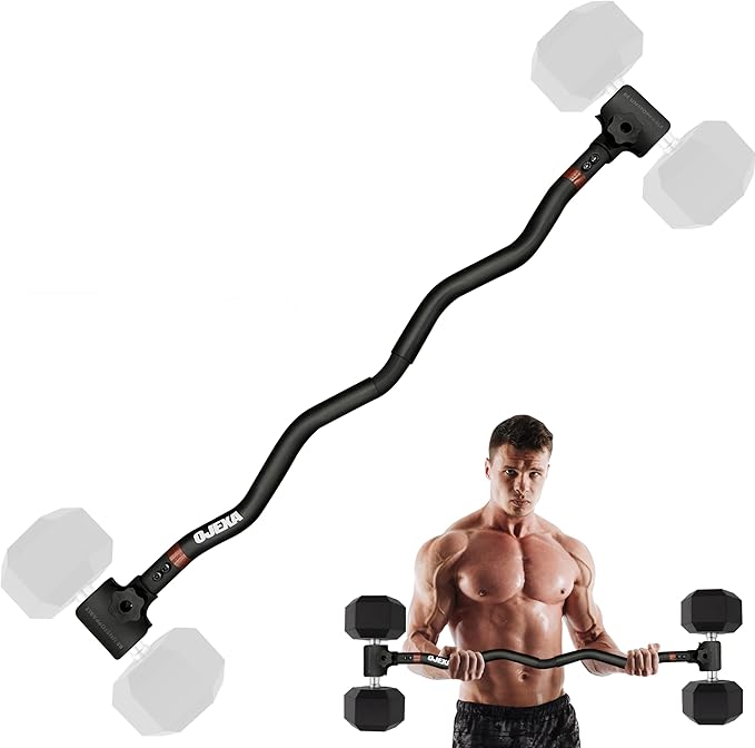 Dumbbell Converter to Barbell Set - Adjustable weights & Up to 200 lb Capacity Weight Barbell - Steel Clamp - Barbell Dumbbells Converter for Home Gym - Weight Lifting for full Body Workouts