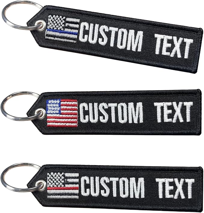Graceful life keychains,Customize Keychain,Embroidery keyring for Motorcycle,Car, ATV (Arrow-American flag)